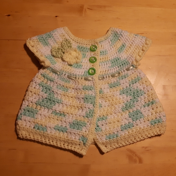 Beautiful Crochet Baby Cardigan💛 | Brand New | Size 0-3 Months - Picture 1 of 9